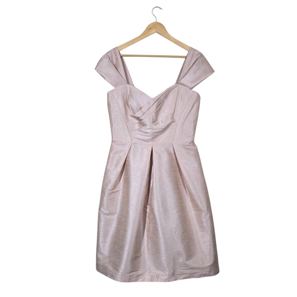Alfred Sung Dupioni Cocktail Dress Sz 14* Pink Bridesmaid Wedding Guest